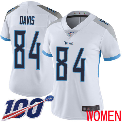 Tennessee Titans Limited White Women Corey Davis Road Jersey NFL Football 84 100th Season Vapor Untouchable